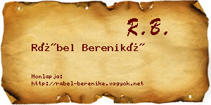 Rábel Bereniké névjegykártya